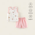 Baby summer suit thin baby clothes boys and girls outing jacquard separatespure cotton vest shorts kids