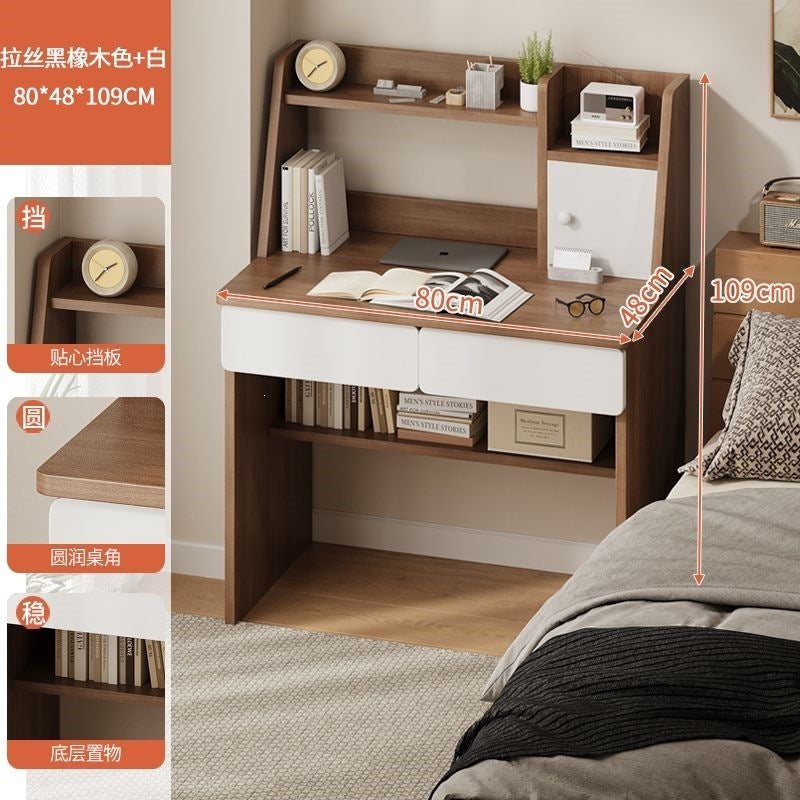 For home table cabinet combination student computer desk small apartment with bookshelf simple desk bedroom wall-mounted one-piece desk cabinet