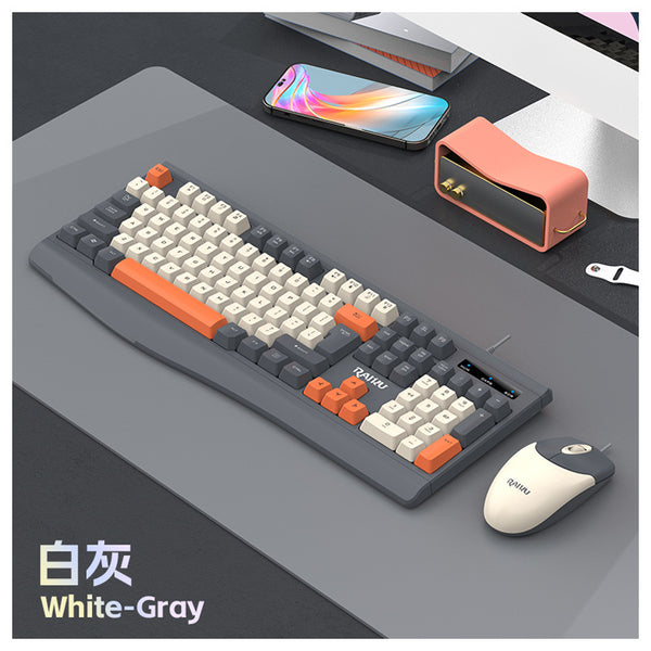 Lei Kui R903 Wired Office Business Keyboard Mouse Set Desktop Computer Notebook Fashion Color Matching Keyboard and Mouse Cover