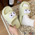 Thick soleeva slippers for women to wear outside summerfashion home indoor cute big eyes couple sandals