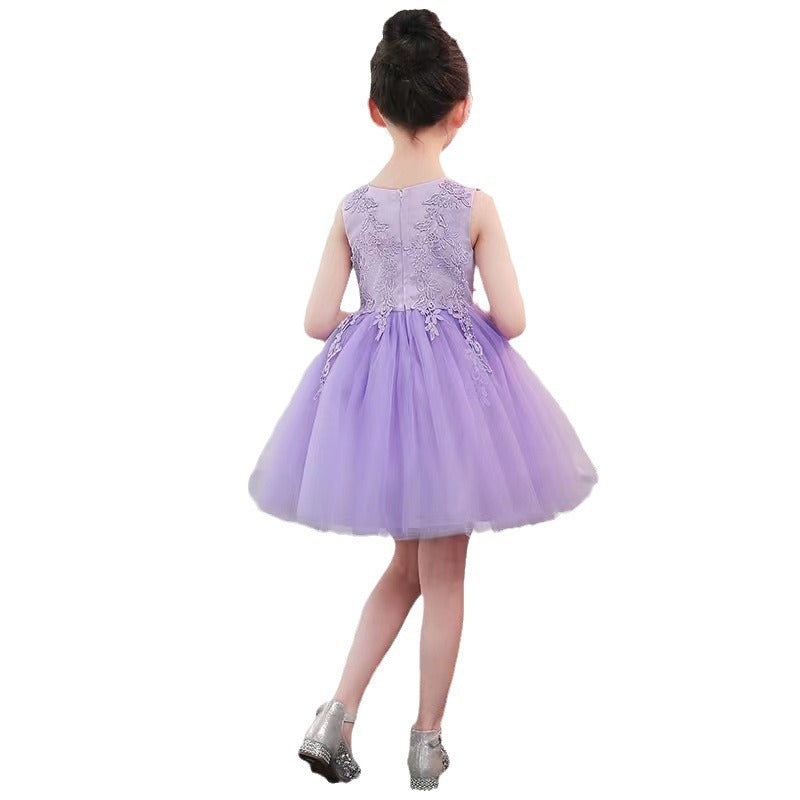 Kids' formal dresses, princess dresses, girls' tutu mesh skirts for toddlers and young children, kindergarten performance costumes, summer tank tops