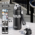Outdoor bouncing double drink thermos cup 316 stainless steel straw water cup sports thermos portable wholesale customized
