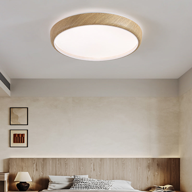 Walnut pattern bedroom ceiling light Nordic style ultra-thin living room light simple study eye protection room lighting minimalist