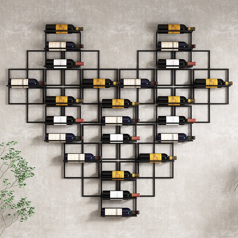 Bar wall red wine rack wall hanging creative wine cabinet hanging modern winery grape wine rack wrought iron display stand