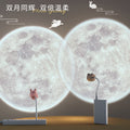 Night light atmosphere bedroom bedside sleep starry sky projection night plug-in voice remote control timing moon lamp