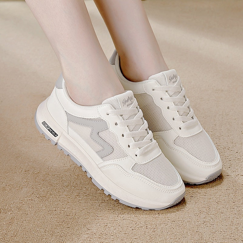 women's new spring mesh sneakers korean style versatile flat casual soft sole running chunky sneakers