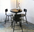 Wrought iron bar chair milk tea shop table and chair combination cafe high chair bar stool bar chair solid wood small round table square