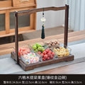 [six grids] lifting plate + gold-rimmed glass bowl