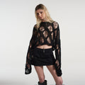 spring/summer new arrivals: european and american style women's fashion - sexy cutout top, trendy cropped knit sweater
