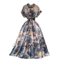 Palace style frenchniche styleeleganteleganceprintingdress women's summernew arrival waist slimming look gentle style long skirt