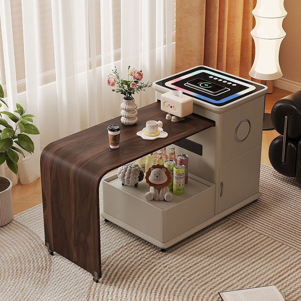 Movable coffee table next to casual side cabinet accessible luxury living room italian normcorenew arrival sofa smart side table trolley