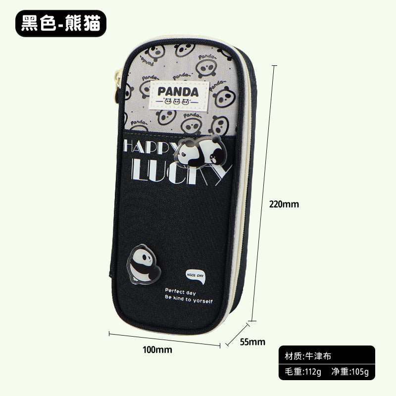 Panda pencil bag large capacity high value  stationery bag student boy stationery box storage pencil bag custom gift