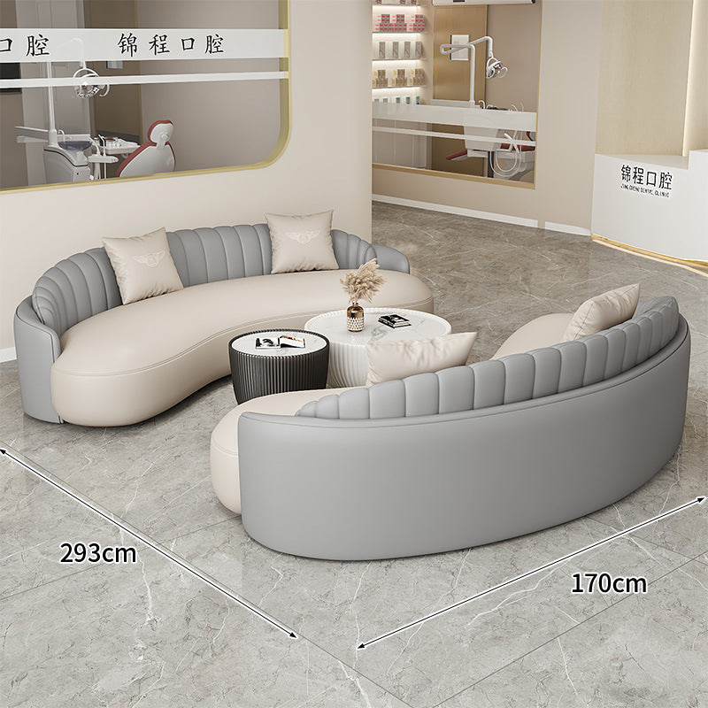 Cream style normcore slate leather corner table modern living room round small apartment size round coffee table sofa combination