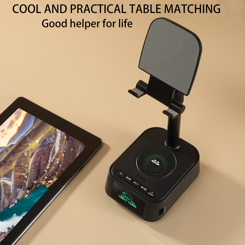Longweishi q2 creative mobile phone holder smart home brand multi-function bluetooth speaker lazy holder three-in-one