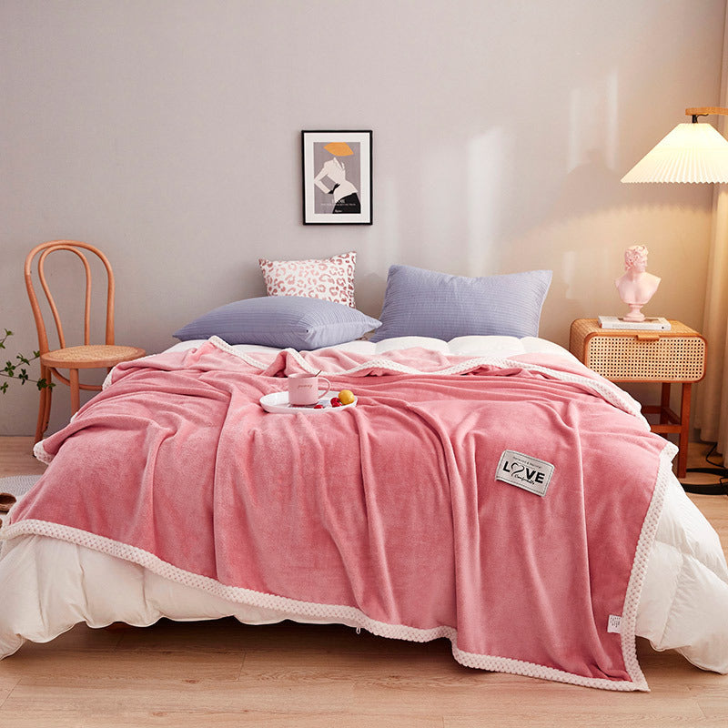 New solid color milk fleece blanket thickened gift blanket sofa cover blanket nap blanket farai fleece blanket group buying wholesale