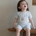 Summer outfit set for babies: infant short-sleeve and shorts two-piece cute set