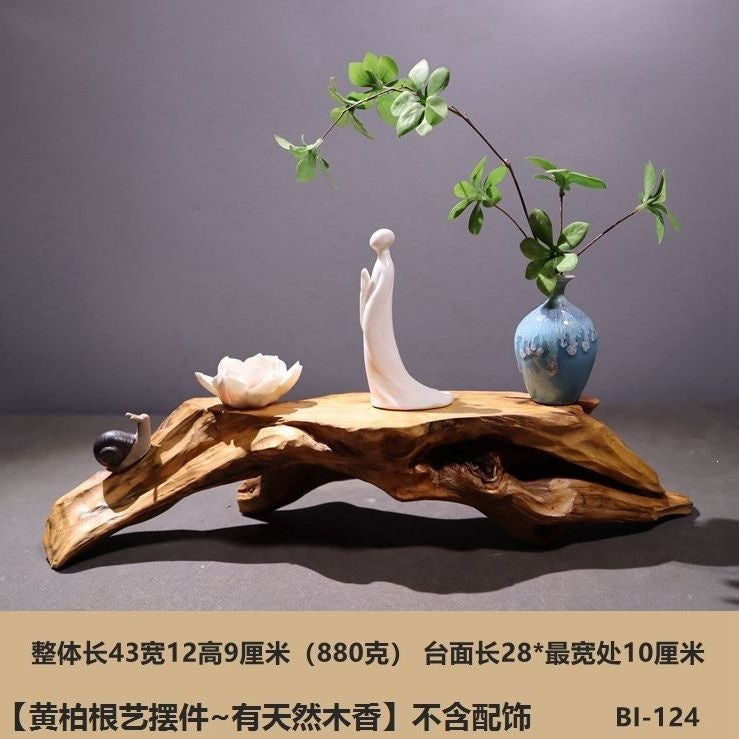 Weathered dead wood ornaments 2 thuja root carving bonsai bottom base tea ceremony tea room tea table dry tea table