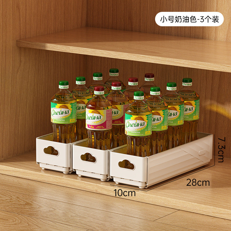 Retractable storage box Living room Kitchen cabinet Seasoning storage box Drawer Folding rectangular snack desktop storage basket