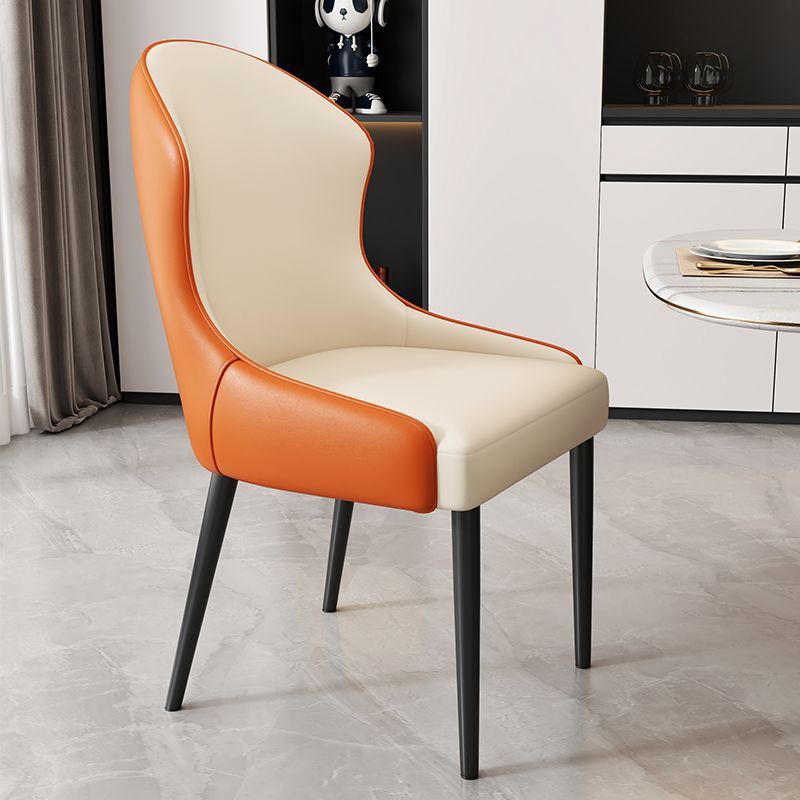 Dining chair - modern minimalist home restaurant chair, comfortable backrest, iron art dining table chair, nordic light luxury hotel chair
