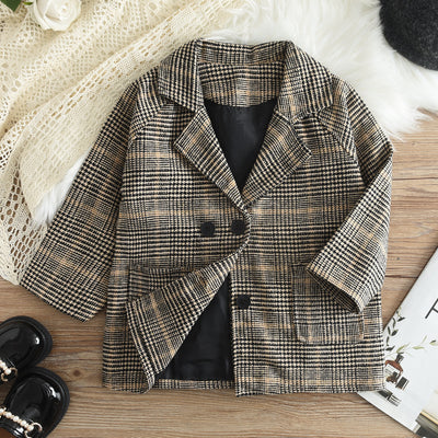Boys and girls outwearfall and winternew arrivalkidsk-style foreign style children's woolen coat medium longfashiontops