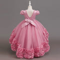 Girl dress princess dress mesh tutu skirt trailing skirt flower girl piano performance dressgirl dressin stock