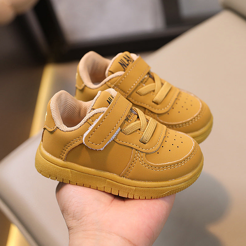 Kids' & baby's sneakers: spring/autumn boys' shoes, first walkers, soft sole, non-slip, girls' breathable athletic white shoes, ages 1-6
