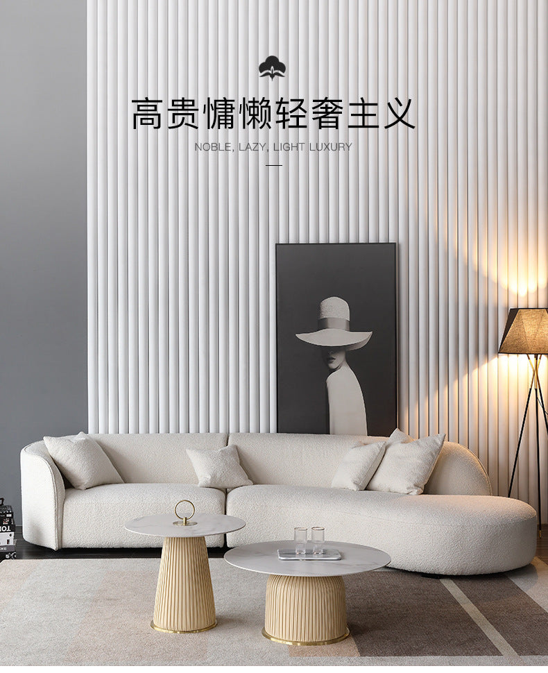 Italian scandinavian living room casualall-in-one japanese cashmere fabric curved special-shaped sofa foshan furniture wholesale