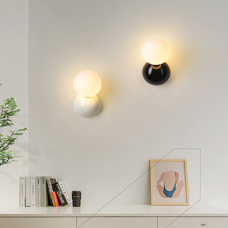 Cream wind wall lamp bedside bedroom night light creative sofa background wall staircase aisle lighting colorful ball lamp