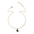 Wholesale crystal gemstone necklaces - european & american cross-border style, unique oval jewelry, fashionable round clavicle chains, alloy pendant for women