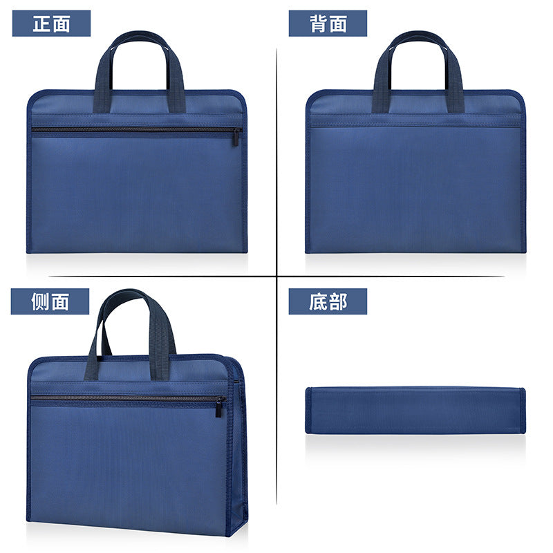 Waterproof business document briefcase canvas portfolio handbag conference printable information bag large capacity