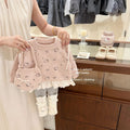 Girls' outfit:  autumn new korean style all-over print hello kitty pullover cartoon sweater butterfly knit two-piece set