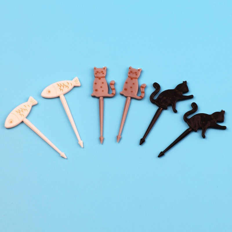 cartoon fruit fork set - cute animal creative fruit picks, bento fruit forks, dessert forks - wholesale