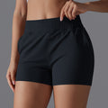 Fashion nude tight flap pocket pants yoga pants tummy control butt lift sports shorts quick-drying breathable running elastic fitness pants