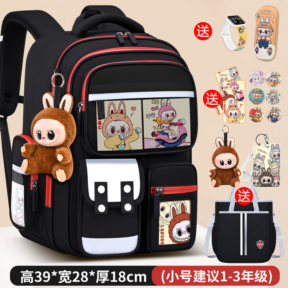 Labubu backpack - new 2026 model for elementary school students (grades 1-6). lightweight, spine-protecting, and load-reducing design for boys and girls