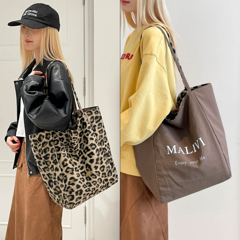 European and american style large capacity bag women's niche design double-sided backpack trendy shoulder bag crossbody bag commuter tote bag