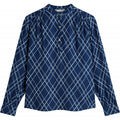 Amazon fashion blue plaid long-sleeve shirt for women,  spring new arrival, stylish and elegant loose-fit top