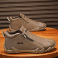 2026 new spring men's leather mid-cut casual slip-on shoes - wholesale, waterproof, comfortable, and versatile work shoes for men