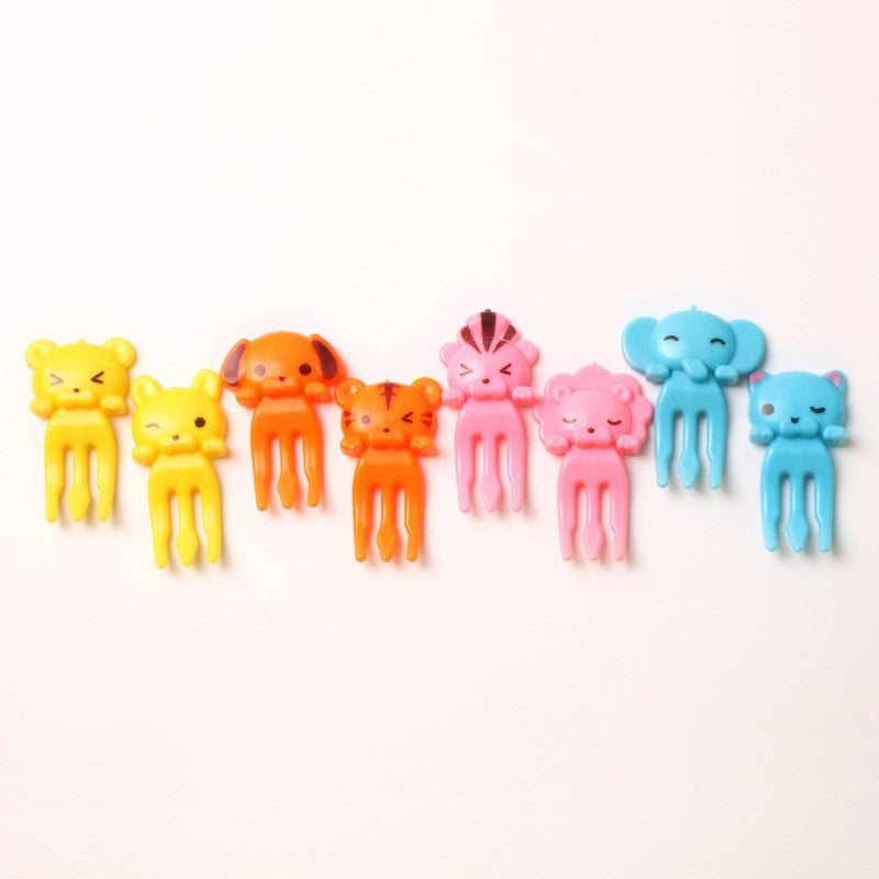 cartoon fruit fork set - cute animal creative fruit picks, bento fruit forks, dessert forks - wholesale