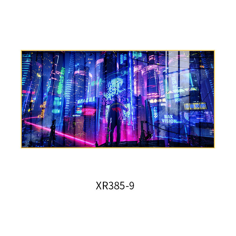 LED lighting luminous lighting painting cyberpunk Internet cafe hanging painting e-sports hotel room decoration background wall mural