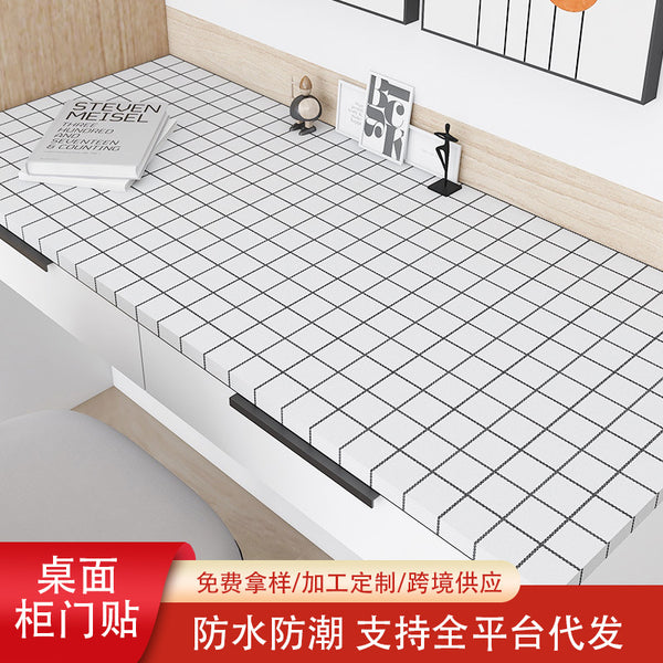 Cross-border, desktop protective film, room layout, decorative sticker, self-adhesive waterproof wallpaper, wallpaper, creative plaid sticker