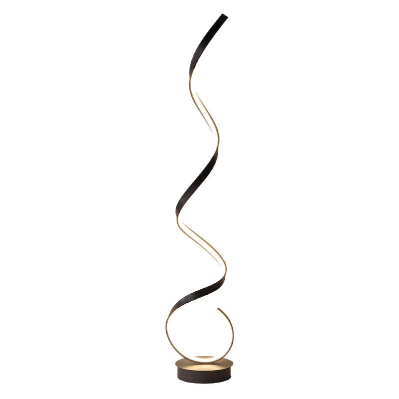 Floor lamp, minimalist design, scandinavian style, next to the sofa in the living room, popular corner wave atmosphere line lamp, full spectrum