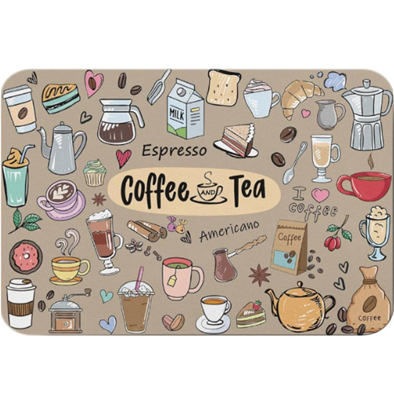 Kitchen drain mat diatom mud tableware drying mat countertop bar water-absorbent heat-insulating table mat coffee machine non-slip mat