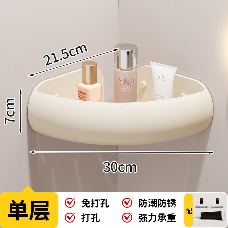 High-style bathroom storage rack, no-drill installation, bathroom triangle basket, toilet vanity wall-mounted organizer, corner shelf