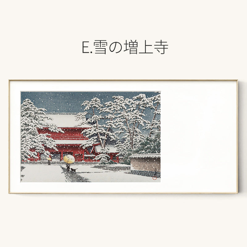 Japanese-style Japanese-style decorative painting Kawase Basu print cardboard painting New Chinese-style Mount Fuji study living room dining room hanging painting