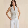 Korean chic summer chic small fragrance vest women's outwearsense of designshort sleeveless topswork clothing