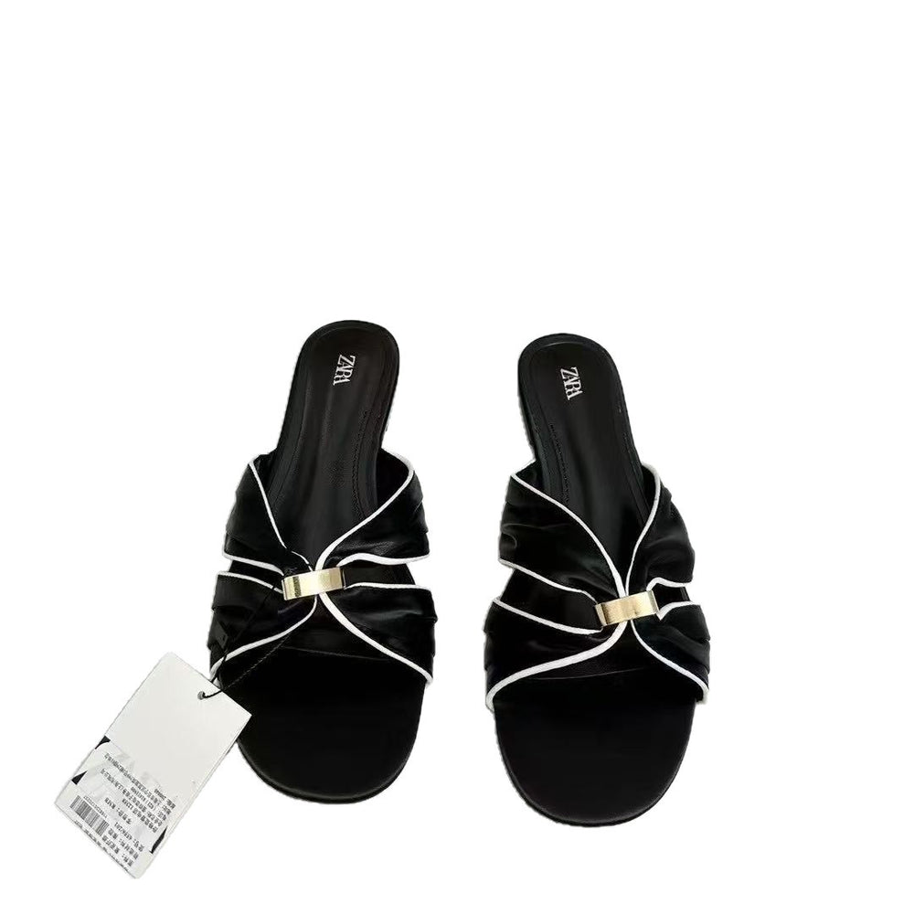 Za summer new arrivals 2025: flat sandals with metal buckle strap - trending style