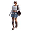Amazon, tiktok, pinduoduo, cross-border e-commerce, european and american women's denim midi skirts