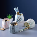 Nordic stainless steel fruit fork spoon ceramic storage jar set marble fruit fork household cutlery spoon dropshipping