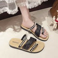 2025 beach new pearl french style sandals women's outdoor wear fairy style summer fashion versatile one-strap slippers women