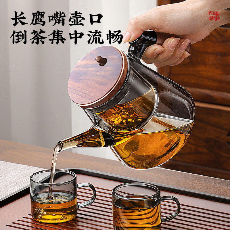 Long mouth elegant cup tea water separation tea cup glass liner teapot tea setfor home filter tea maker tea pot